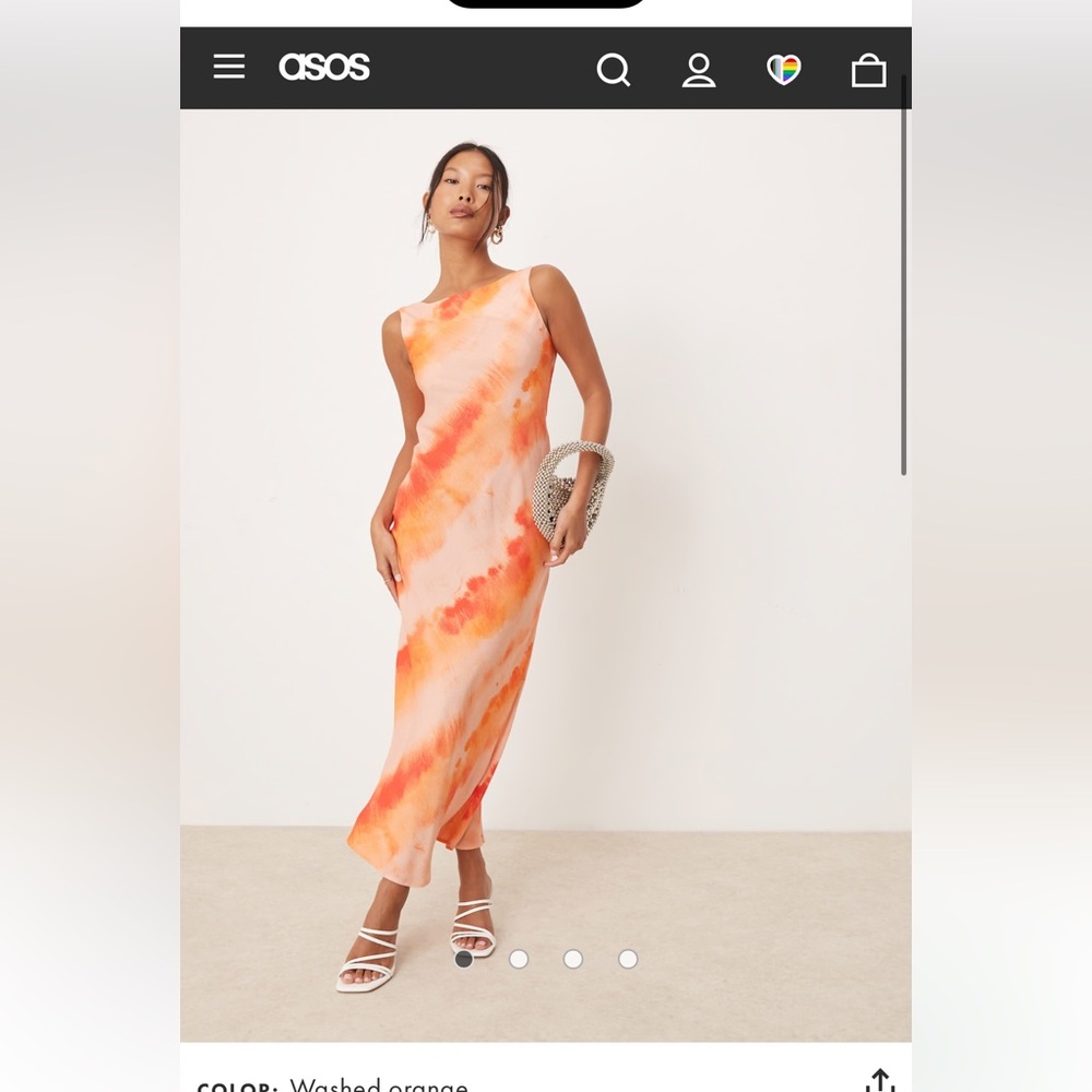 Miss Selfridge Orange tie dye maxi dress